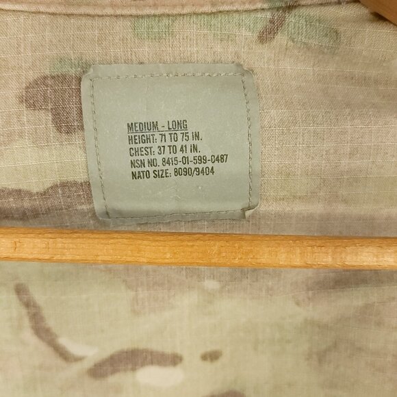 US Military Coat Army Combat Men's Med Long FR Multicam Camo Zip Hook Loop Front - Picture 9 of 11